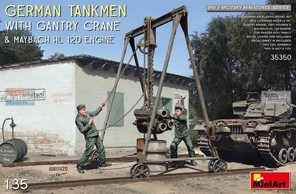 MIA35350 1:35 Miniart German Tankmen With Gantry Crane & Maybach HL 120 Engine