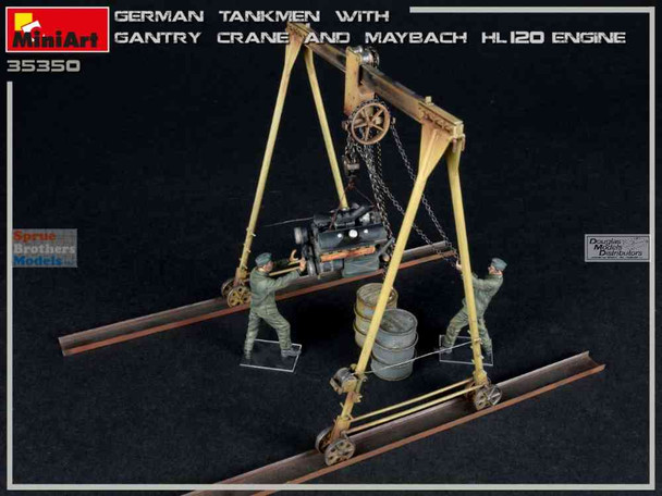 MIA35350 1:35 Miniart German Tankmen With Gantry Crane & Maybach HL 120 Engine