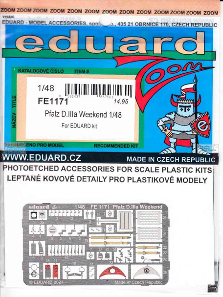 EDUFE1171 1:48 Eduard Color Zoom PE - Pfalz D.IIIa Weekend (EDU kit)