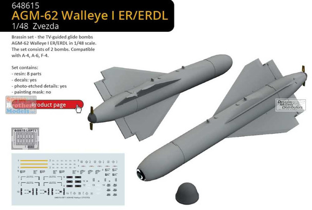 EDU648615 1:48 Eduard Brassin AGM-62 Walleye I ER/ERDL Set