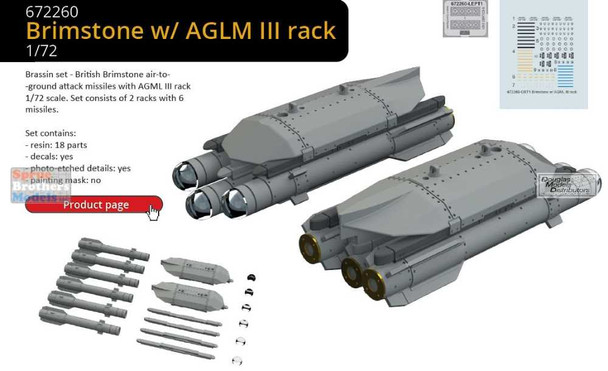 EDU672260 1:72 Eduard Brassin Brimstone with AGML III Rack Set