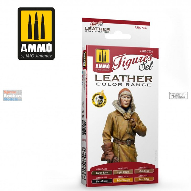 AMM7036 AMMO by Mig Paint Set - Leather Color Range Figures Set