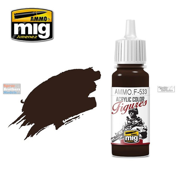 AMMOF533 AMMO by Mig Acrylic Figures Color - Dark Brown (17ml bottle)