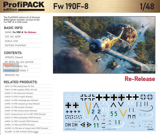 EDU82139 1:48 Eduard Fw 190F-8 ProfiPACK