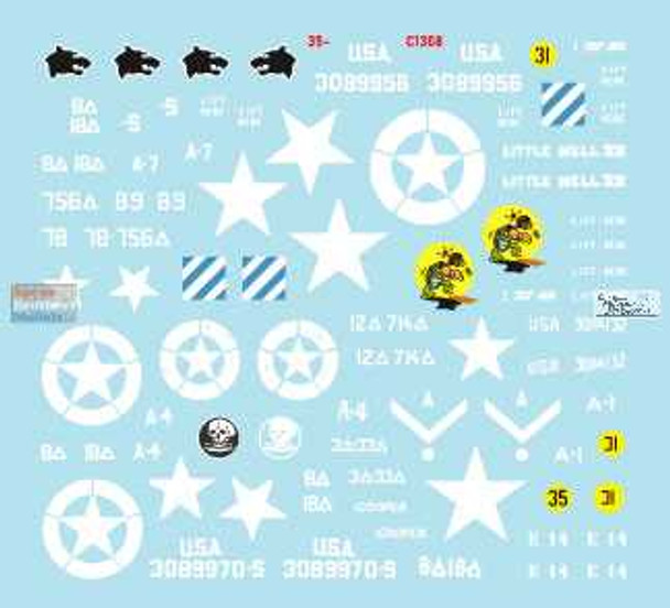 SRD35C1308 1:35 Star Decals - US Armored Mix #1: M4A3E8 East