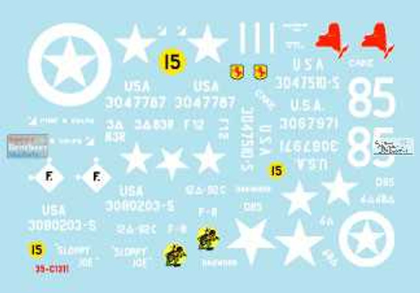 SRD35C1311 1:35 Star Decals - US Armored Mix #4: M5A1 Stuart