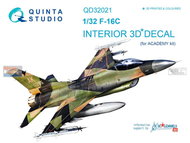 QTSQD32021 1:32 Quinta Studio Interior 3D Decal - F-16C Falcon (ACA kit)