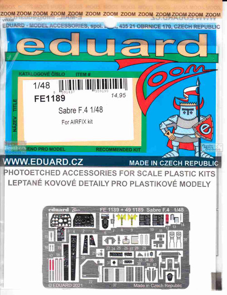 EDUFE1189 1:48 Eduard Color Zoom PE - Sabre F.4 (AFX kit)