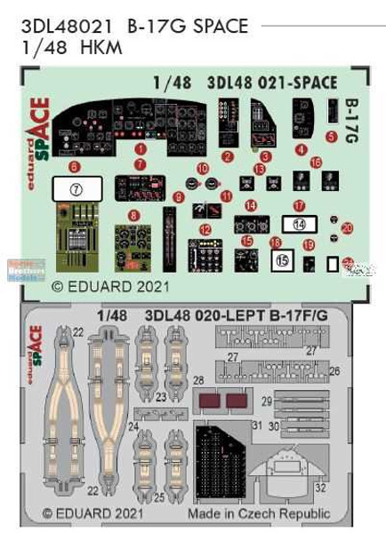 EDU3DL48021 1:48 Eduard SPACE - B-17G Flying Fortress (HKM kit)