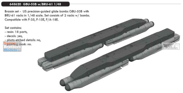 EDU648620 1:48 Eduard Brassin GBU-53B Glide Bomb with BRU-61 Set