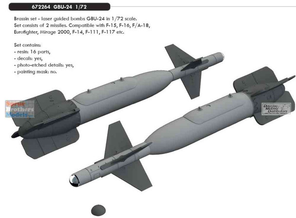 EDU672264 1:72 Eduard Brassin GBU-24 Bomb Set