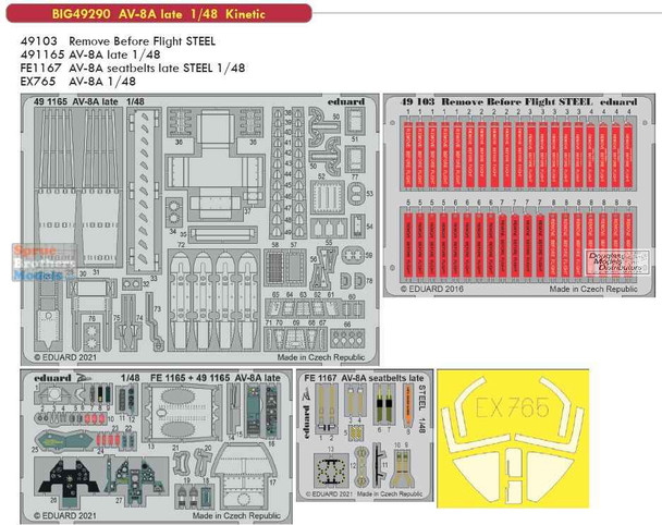 EDUBIG49290 1:48 Eduard BIG ED AV-8A Harrier Late Super Detail Set (KIN kit)
