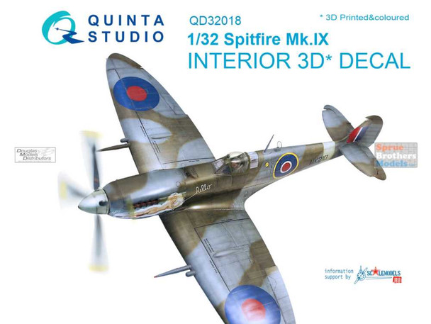 QTSQD32018 1:32 Quinta Studio Interior 3D Decal- Spitfire Mk.IX (TAM kit)