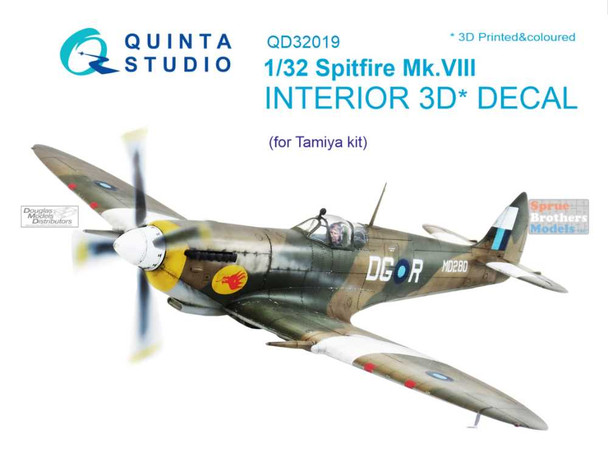 QTSQD32019 1:32 Quinta Studio Interior 3D Decal- Spitfire Mk.VIII (TAM kit)