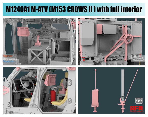 RFMRM5052 1:35 Rye Field Model M1240A1 M-ATV M153 CROWS II with Full Interior