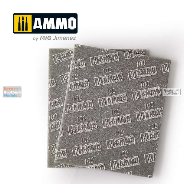 AMM8555 AMMO by Mig - Sanding Sponge Sheet 100-grit (2 pcs)