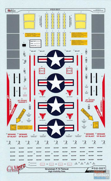 CAMMS32012 1:32 MilSpec Decals - F-14A Tomcat VF-51 Screaming Eagles USS Kitty Hawk 1979