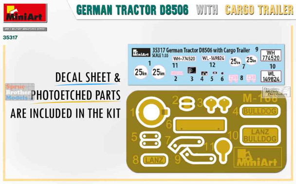 MIA35317 1:35 Miniart German Tractor D8506 with Cargo Trailer