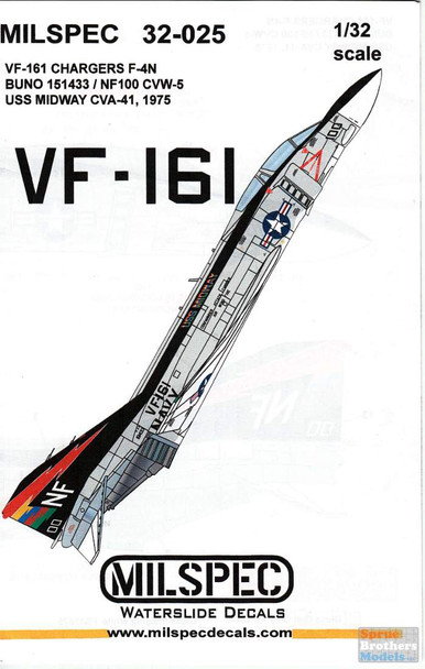 CAMMS32025 1:32 MilSpec Decals - F-4N Phantom II VF-161 Chargers USS Midway 1975