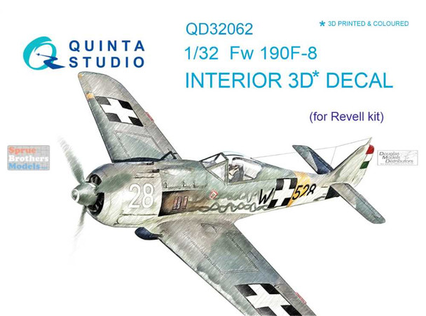 QTSQD32062 1:32 Quinta Studio Interior 3D Decal - Fw190F-8 (REV kit)