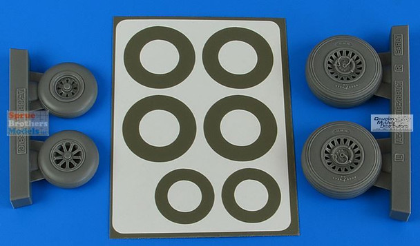 ARS4841 1:48 Aires A-26B A-26C B-26B B-26C Invader Early Wheels & Paint Mask Set (ICM kit)