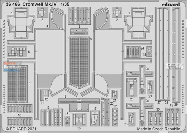 EDU36466 1:35 Eduard PE - Cromwell Mk.IV Detail Set (AFX kit)