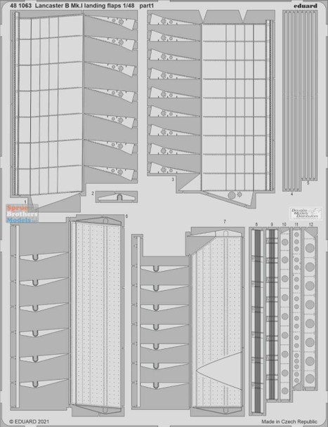 EDU481063 1:48 Eduard PE - Lancaster B Mk.I Landing Flaps (HKM kit)