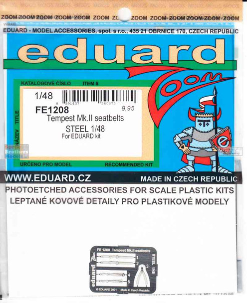 EDUFE1208 1:48 Eduard Color Zoom PE - Tempest Mk.II Seatbelts [STEEL] (EDU kit)