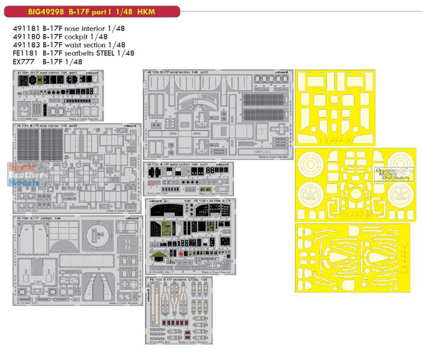 EDUBIG49298 1:48 Eduard BIG ED B-17F Flying Fortress Super Detail Set Part 1 (HKM kit)