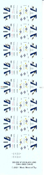 SFD350202 1:350 Starfighter Decals -  F-14A Tomcat VF-213 Black Lions Hi Viz 1980s