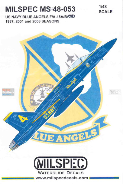 CAMMS48053 1:48 MilSpec Decals - US Navy Blue Angels F-18A F-18B F-18C F-18D Hornet 1987, 2001 & 2006 Seasons