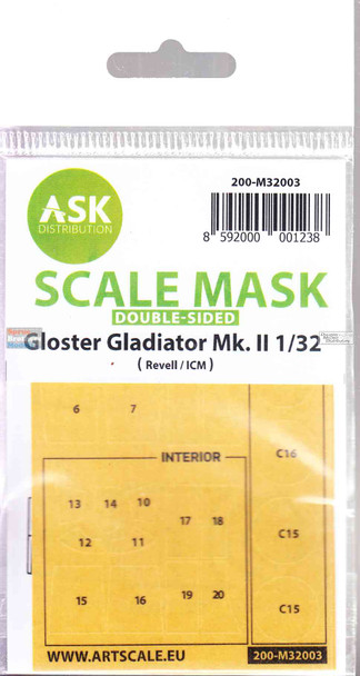 ASKM32003 1:32 ASK/Art Scale Mask - Gloster Gladiator Mk.II (REV/ICM kit)