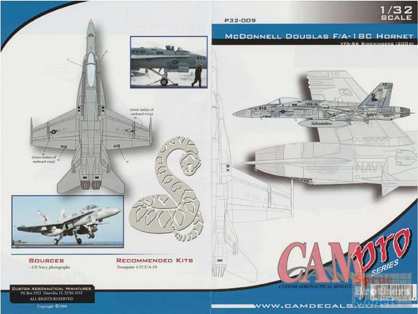 CAMP32009 1:32 CAM Pro Decals - F-18C Hornet VFA-86 Sidewinders 2004