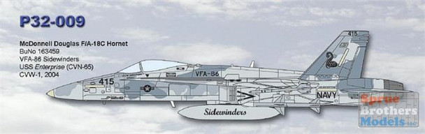 CAMP32009 1:32 CAM Pro Decals - F-18C Hornet VFA-86 Sidewinders 2004