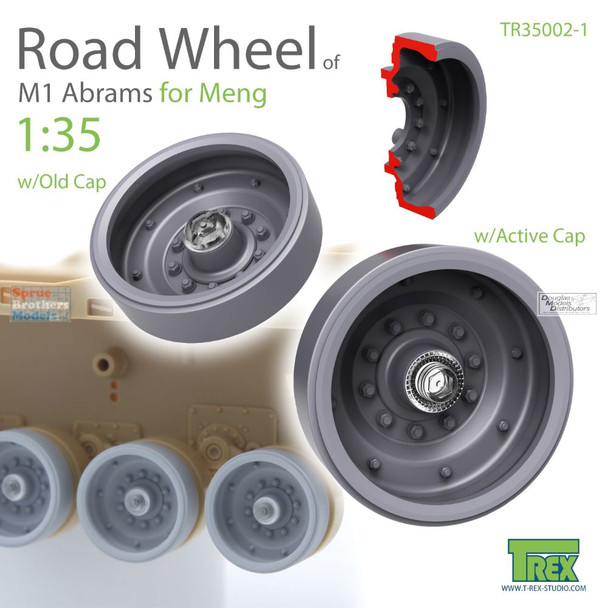 TRXTR35002-1 1:35 TRex - M1 Abrams Road Wheel Set (MNG kit)