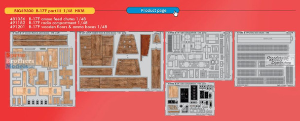 EDUBIG49300 1:48 Eduard BIG ED B-17F Flying Fortress Super Detail Set Part 3 (HKM kit)