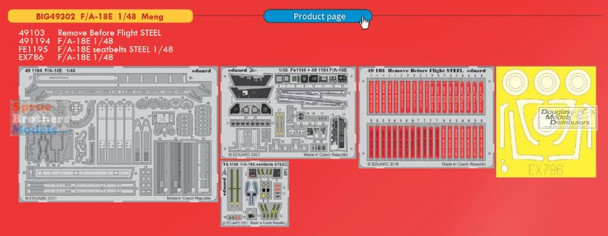EDUBIG49302 1:48 Eduard BIG ED F-18E Super Hornet Super Detail Set (MNG kit)