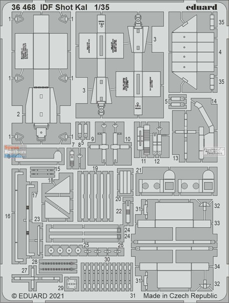 EDU36468 1:35 Eduard PE - IDF Shot Kal Detail Set (AMU kit)