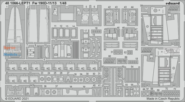 EDU481066 1:48 Eduard PE - Fw190D-11/13 Detail Set (EDU kit)