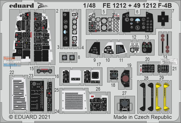 EDUFE1212 1:48 Eduard Color Zoom PE - F-4B Phantom II (TAM kit)