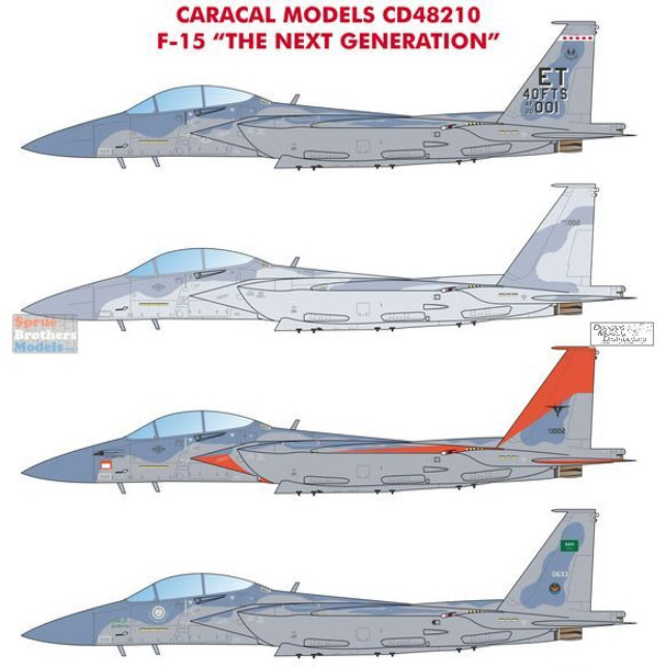 CARCD48210 1:48 Caracal Models Decals - F-15 Eagle 'The Next Generation'