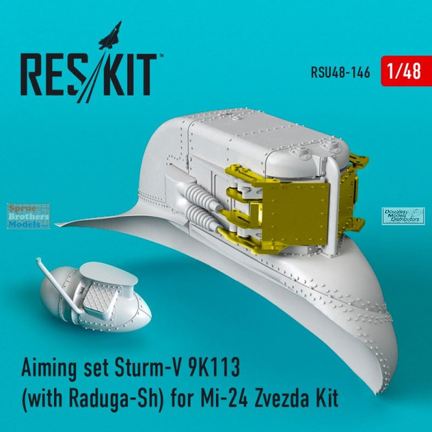 RESRSU480146U 1:48 ResKit Mi-24 Hind Aiming Set STURM-V 9K113 (with Raduga-SH) [ZVE kit]