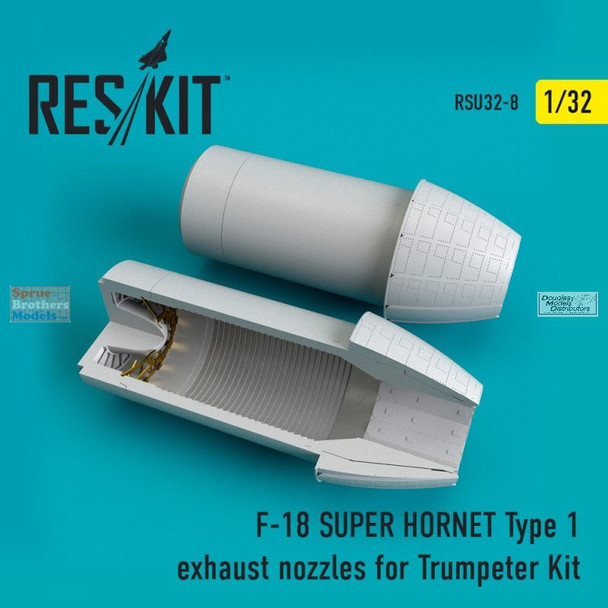 RESRSU320008U 1:32 ResKit F-18E F-18F Super Hornet EA-18G Growler Type 1 Exhaust Nozzles (TRP kit)