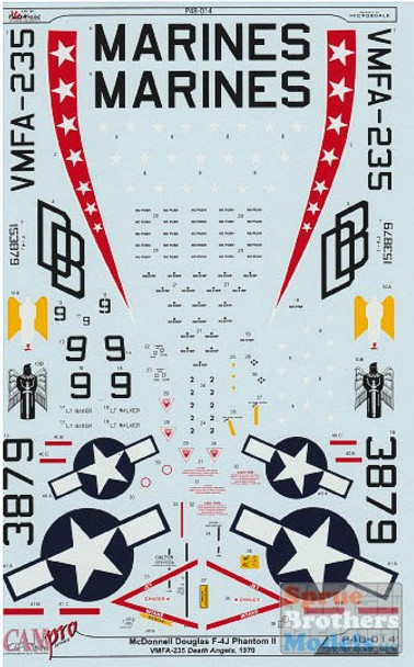 CAMP48014 1:48 CAM Pro Decals - F-4J Phantom II VMFA-235 Death Angels 1970