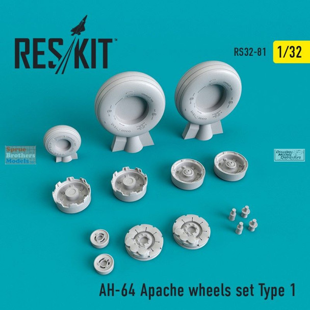 RESRS320081 1:32 ResKit AH-64 Apache Type 1 Wheels Set