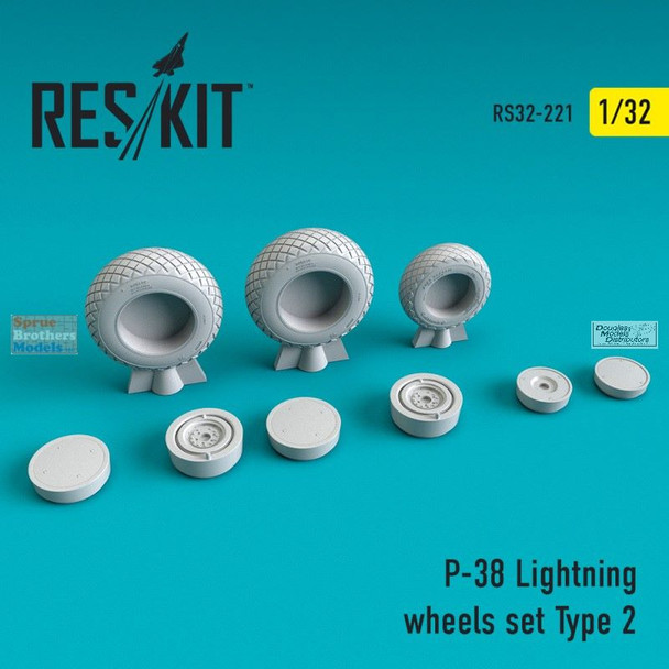 RESRS320221 1:32 ResKit P-38 Lightning Type 2 Wheels Set