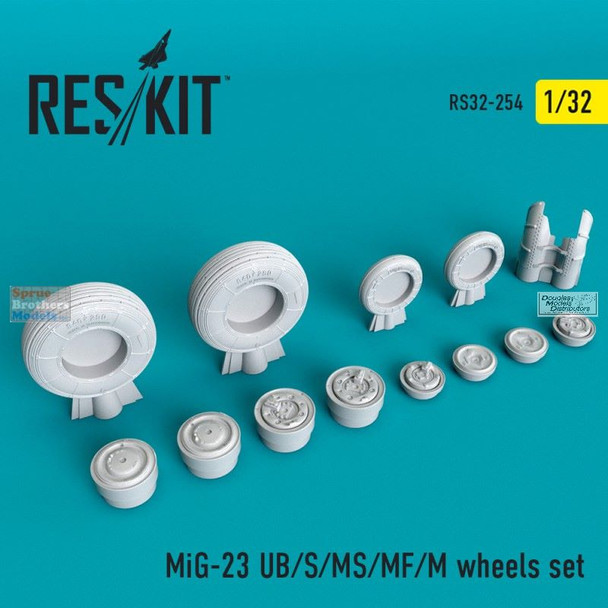 RESRS320254 1:32 ResKit MiG-23UB/S/MS/MF/F Flogger Wheels Set (TRP kit)