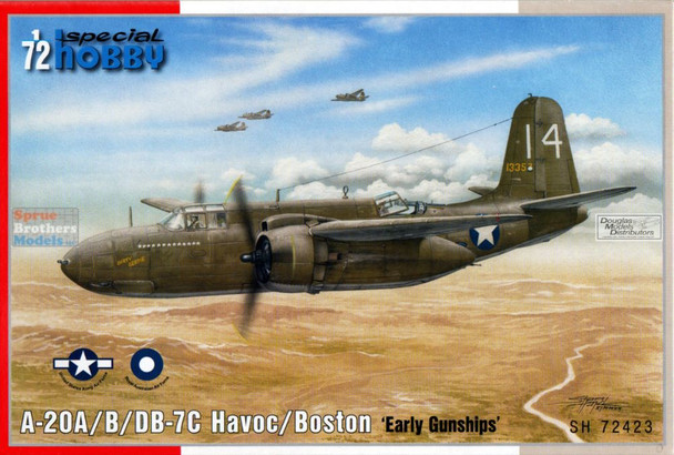 SPH72423 1:72 Special Hobby A-20A A-20B DB-7C Havoc / Boston 'Early Gunships'