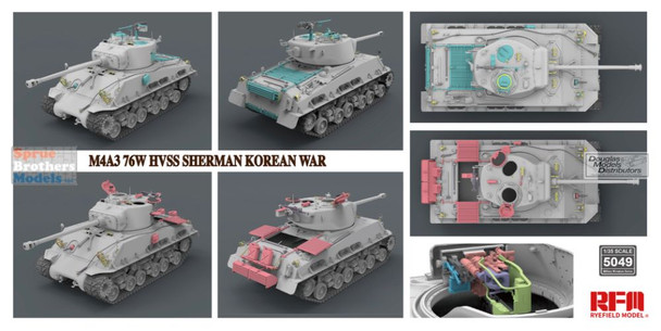 RFMRM5049 1:35 Rye Field Model M4A3(76)W HVSS Sherman Korean War with Workable Track Links