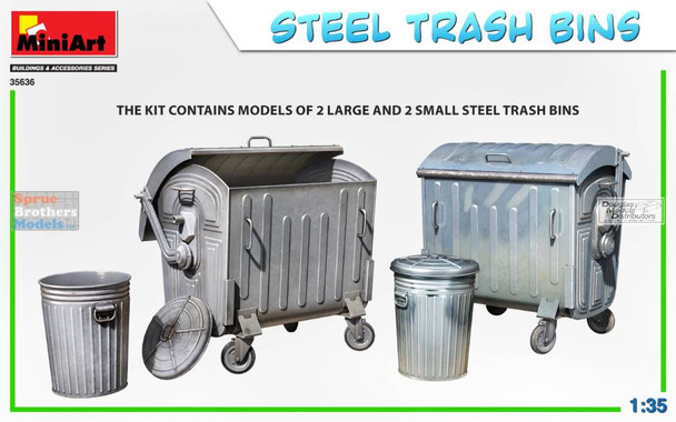 MIA35636 1:35 Miniart Steel Trash Bins